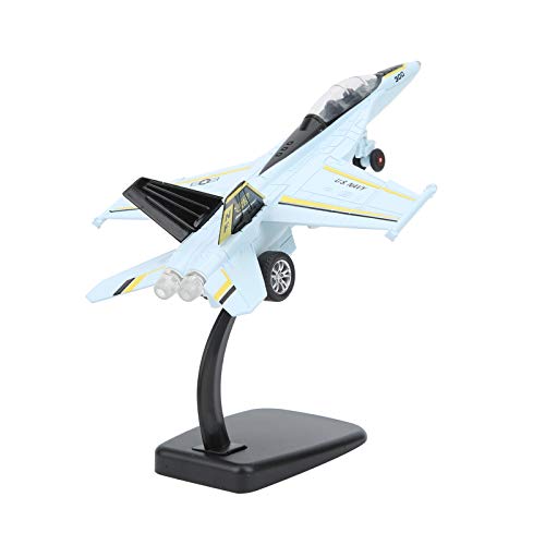 Juguete Modelo de avión, Modelo de avión de aleación de Efecto de Sonido de luz de Retroceso Resistente, para colección, decoración de Regalo al Aire Libre(Light Blue)