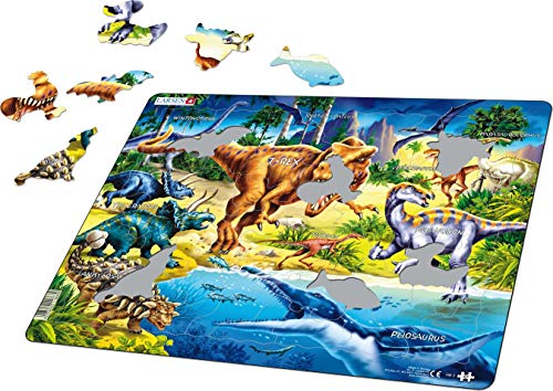 Larsen NB3 Dinosaurios del período Cretácico, edición en Neutral, Puzzle de Marco con 57 Piezas