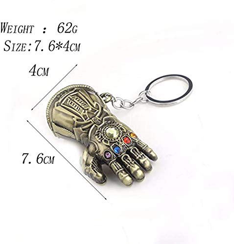 Llavero de guantelete de infinito, accesorios de guerra Thanos War Series Superhéroe, colgante de metal para los fans de Marvel