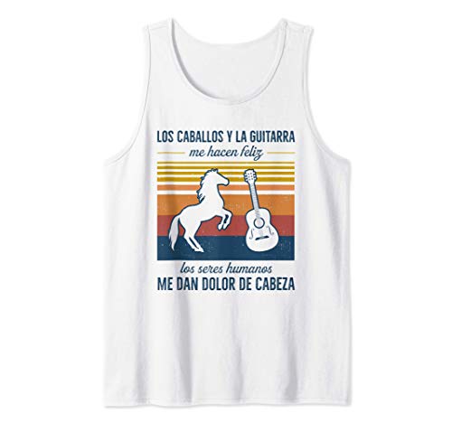 Los caballos y la guitarra me hacen feliz Camiseta sin Mangas