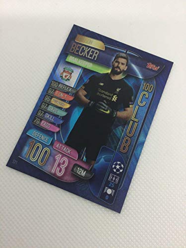 MATCH ATTAX 19/20 ALISSON BECKER 100 CLUB TARJETA COMERCIAL - LIVERPOOL