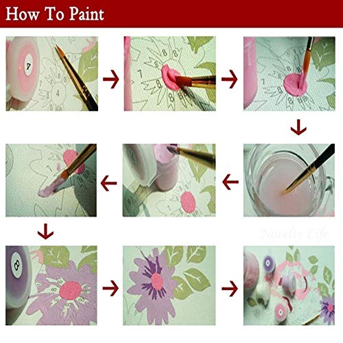 MILEADER DIY Pintura por Números para Adultos 16 * 20 Pulgadas Pintar por Numeros Animales DIY Pintura al óleo - Dinosaurios Coloridos Sin Marco