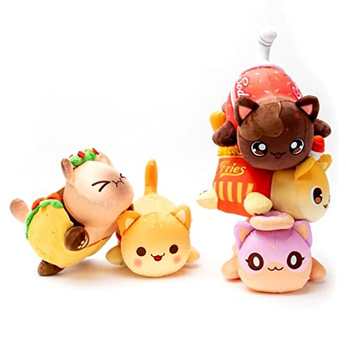 NFSQSR Juguetes de Peluche maullidos,Papas Fritas, Hamburguesas, Pan, sándwich, Donut, Gato, Felpa, Lindo Animal Suave, Felpa, Felpa, Felpa, Almohada para Dormir, Regalos para niños-Burger Cat