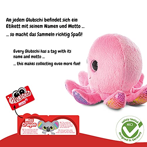 NICI Glubschis: Tierno Pulpo de Juguete Original Poli 22 cm - Juguetes Criaturas Marinas para Amantes de los Peluches, Animal de Relleno Rosa con Grandes Ojos Brillantes para abrazar y Jugar, 46969