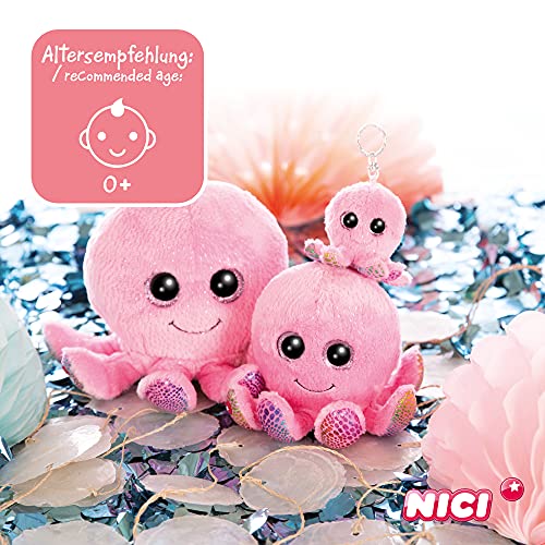 NICI Glubschis: Tierno Pulpo de Juguete Original Poli 22 cm - Juguetes Criaturas Marinas para Amantes de los Peluches, Animal de Relleno Rosa con Grandes Ojos Brillantes para abrazar y Jugar, 46969