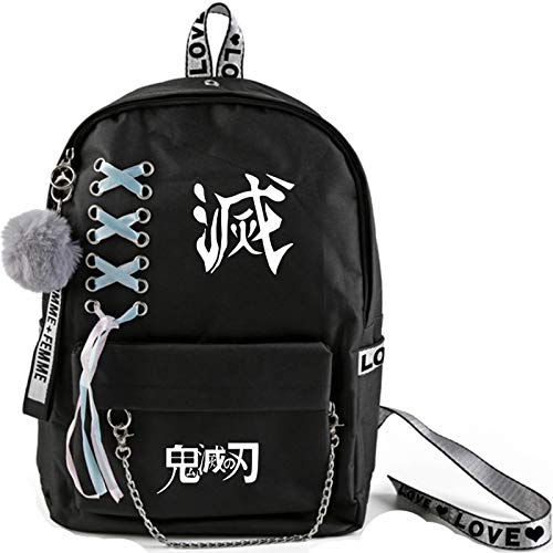 NOCY&ZL Kimetsu no Yaiba Demon Slayer Mochila Escolar Bolsa Mochila Mochila Mochila de Viaje Moda para Estudiantes Fans