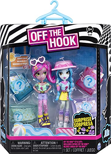 Off the Hook 6052497 Style BFFs, Vivian & Mila (Vacaciones de Verano), muñecas pequeñas de 4 Pulgadas a Juego de Moda y Accesorios, para niñas de 5 años en adelante