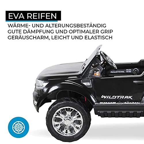 PEQUENENES Coche ELÉCTRICO para NIÑOS Ford Ranger 2018 2X12V 4X4 Motores 45 W, Color Negro