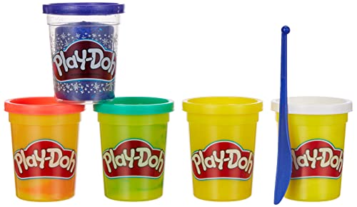 Play-Doh Celebración Zafiro - Set de 5 latas de Masa para moldear Incluyendo Azul Zafiro Sparkle, más los Colores Verde, Rojo, Blanco y Amarillo - No tóxico - Edad: 3+