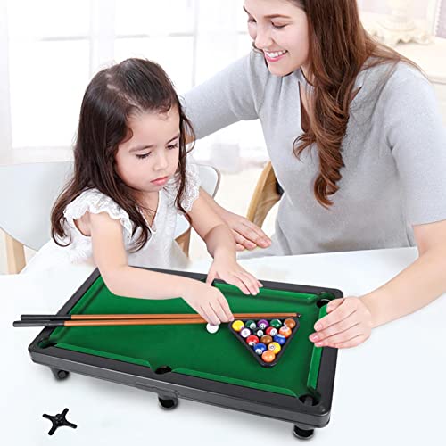 Qians Mini Juego de Billar de Mesa, Juego de Billar en Miniatura de Mesa de Alta simulación, Juego de Billar de Mesa Interior Seguro y Suave, portátil y Divertido para Toda la Familia