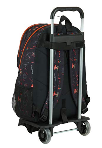 Safta Mochila Escolar con Carro de Star Wars The Dark Side, 330x150x430mm, negro/naranja, M (M313)