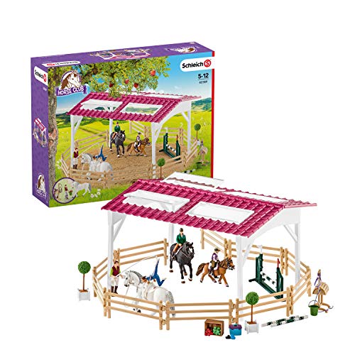 Schleich 42389 Horse Club play set - escuela de equitación con jinetes, juguetes a partir de 5 años