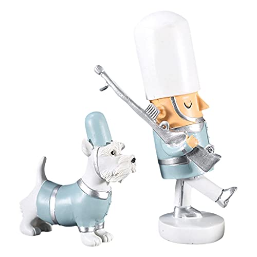 sharprepublic Artesanía Tradicional Cascanueces de Madera Soldado Figuras Y Juguete para Perros Fiesta de Navidad Estante Decoración Regalo de Cumpleaños - Blanco