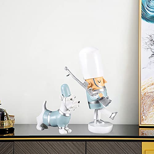 sharprepublic Artesanía Tradicional Cascanueces de Madera Soldado Figuras Y Juguete para Perros Fiesta de Navidad Estante Decoración Regalo de Cumpleaños - Blanco