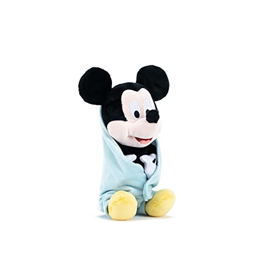 Simba Toys- Peluche Mickey de 25 cm con Mantita Extrasuave, 100% Licencia Oficial, Adecuado desde los Primeros Meses de Vida, Color (6315870267)