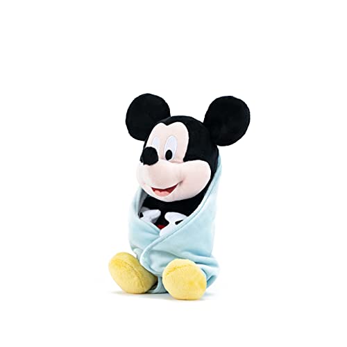 Simba Toys- Peluche Mickey de 25 cm con Mantita Extrasuave, 100% Licencia Oficial, Adecuado desde los Primeros Meses de Vida, Color (6315870267)