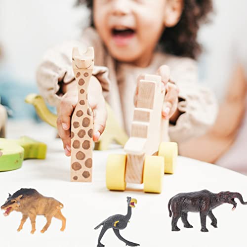 STOBOK 24 Unids Forest Animal Figurine Playset Mini Woodland Animales Figuras con Mamuts Rhino Figurines Cake Topper Childing Educational Juguete para Favor de Fiesta de Cumpleaños