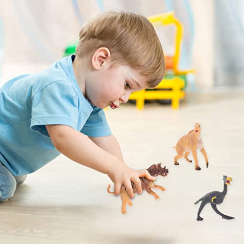 STOBOK 24 Unids Forest Animal Figurine Playset Mini Woodland Animales Figuras con Mamuts Rhino Figurines Cake Topper Childing Educational Juguete para Favor de Fiesta de Cumpleaños