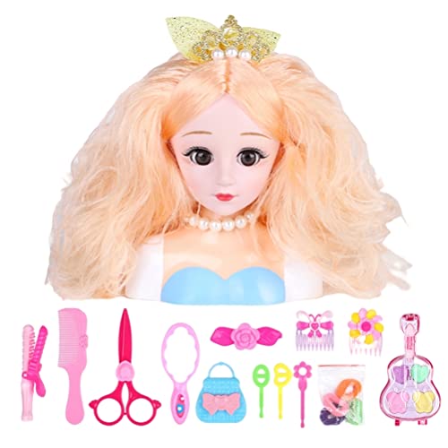 Stylebest 25 Uds muñecas de Maquillaje de peluquería Modelo de Peinado de Cabeza de muñeca Juego de Juguetes Accesorios para el Cabello Juego para niñas niños