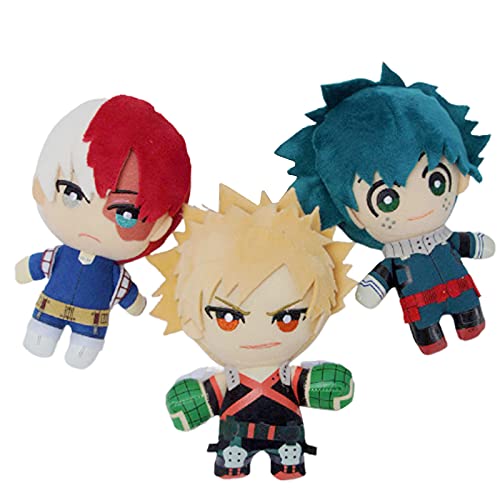 \t My Hero Academia Peluches Figura Juguetes Deku Katsuki Bakugo Todoroki 15CM Figura de Peluche MHA Colecciones Muñeca Regalo para Niños 3PCS-15CM