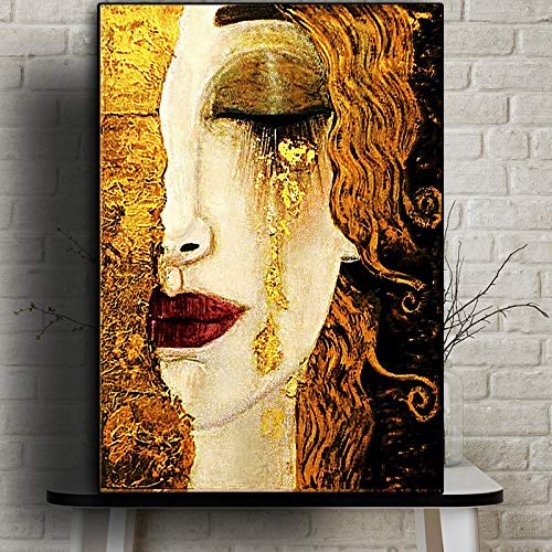 T-YIFUZX DIY Pintar por números Sin Marco Abstracción llorosa del Artista clásico Gustav Klimt y Sala de Estar Arte Cuadros 40x50cm