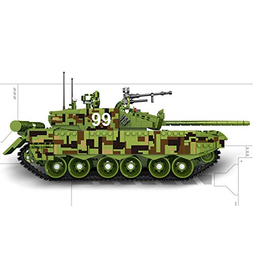 TASS Technic Type 99 Tanque Modular 1600pcs WW2 Military Series armas de combate chinas Modelo Compatible con Lego Technic