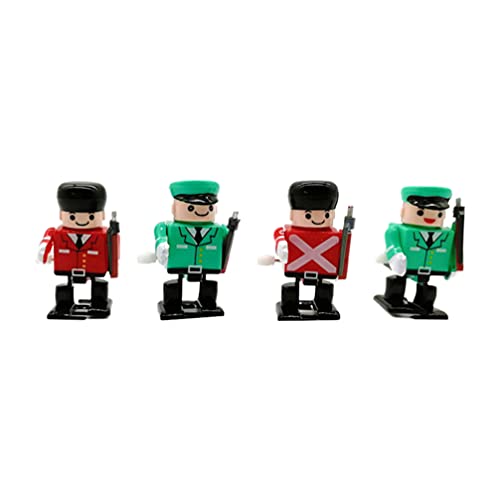 TOYANDONA 4 Piezas de Cascanueces de Navidad Cuerda de Juguete de Mecanismo de Juguete Soldado Figuras de Juguete Muñecos de Marioneta Caminantes Bolsa de Relleno para Regalo de Decoración