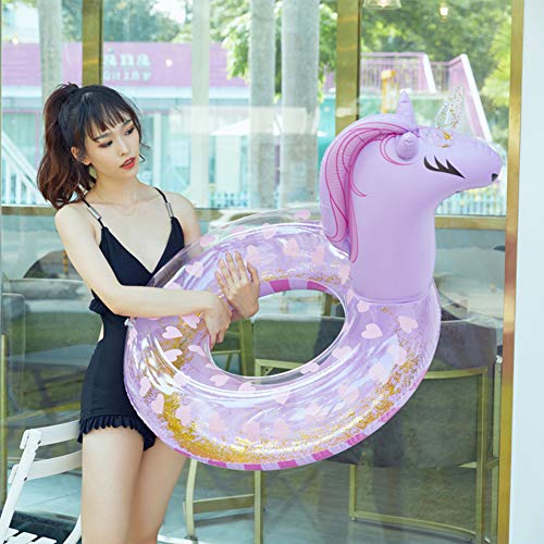 Unicornio Flotante Inflable Brillo Unicornio Posavasos Inflables para Piscina Estantes de Cerveza Flotantes Juguetes de Playa de Verano para Adultos y Niños (Amor)