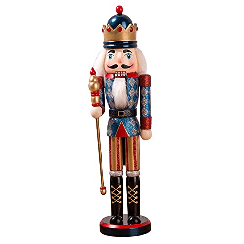 Viudecce 38CM Cascanueces Pintado Cascanueces Marioneta Colgante del áRbol de Navidad Marioneta Juguete CumpleaaOs Azul