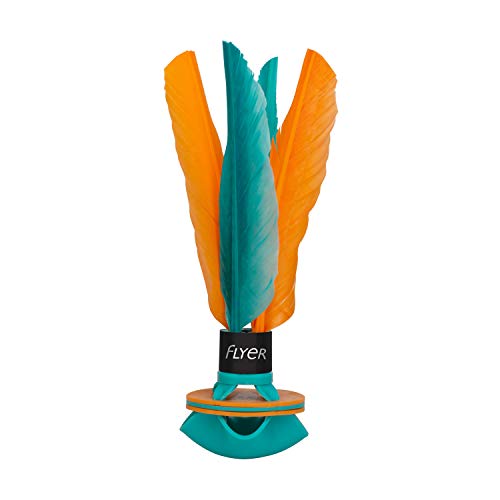 Waboba Flyer - Volante Indiaca de Goma para Jugar a Badminton en Interiores y Exteriores, Entrena tu Agilidad en Solitario o Juega Con Toda la Familia - Verde Menta y Naranja (22cm de Largo)