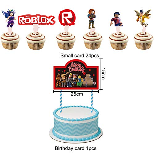 WENTS Juego temático Party Supplies Roblox Favor de Fiesta Roblox Colgando remolinos Decoraciones Feliz Bithday Banner Giratorios Glitter Foil Techo Streamers Gamer Cumpleaños Decoración