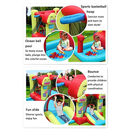 XQWERJ Equipo de Entretenimiento Grande para niños Castillo Inflable para niños Valla de Juegos para niños Tobogán para niños Piscina de Bolas oceánicas