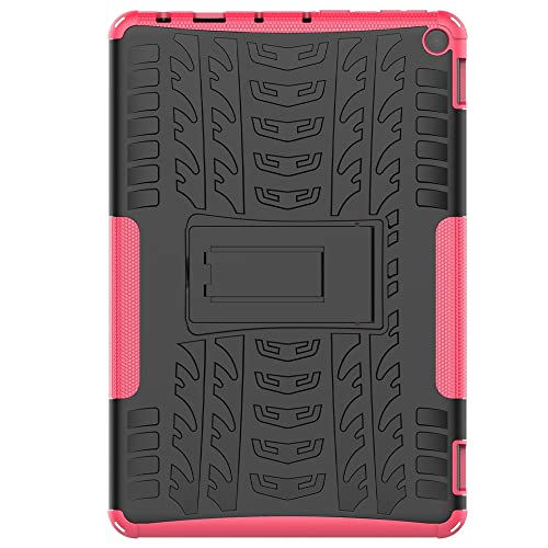 YANTAIAN Accesorios de tabletas para Amazon Fire HD 10 2021 Textura de neumáticos TPU + PC Funda Protectora con Titular