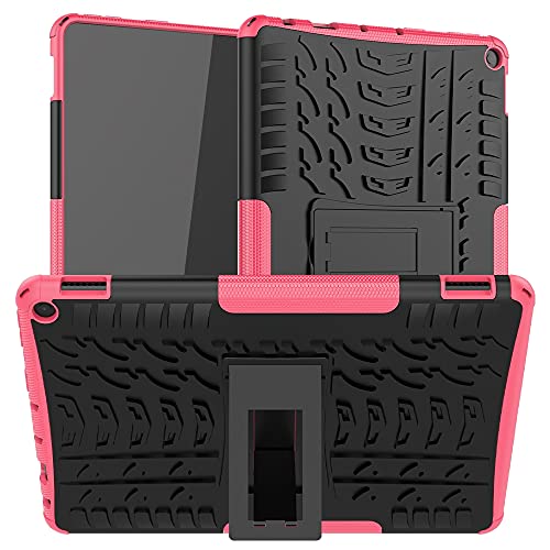 YANTAIAN Accesorios de tabletas para Amazon Fire HD 10 2021 Textura de neumáticos TPU + PC Funda Protectora con Titular