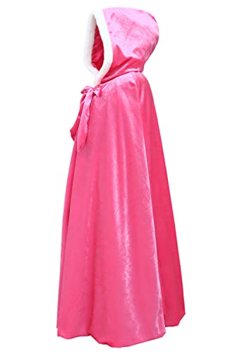 YOSICIL Capa Con Capuch Niña Capa Elsa Frozen Larga Capa Princesa Disfraz Blancanieves de invierno Fiesta cosplay Carnaval Navidad