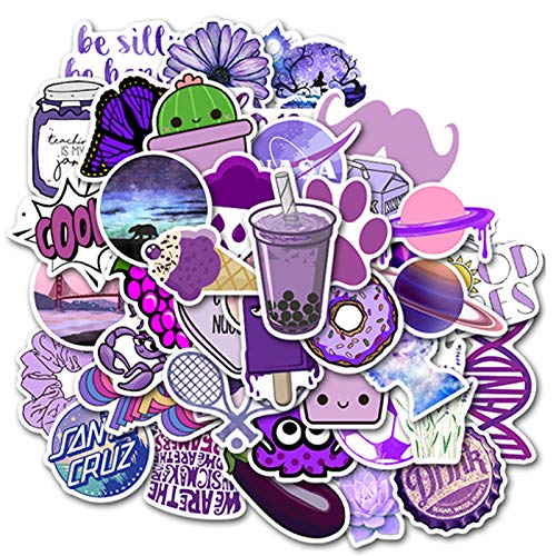 100 PCS Cute azules Vinilo Pegatinas VSCO Girls Water Bottle Stickers para movil Botellas de Agua Coche Moto Pared Bicicleta Ordenador Equipaje No-Duplicate Sticker(Rosado & morado)