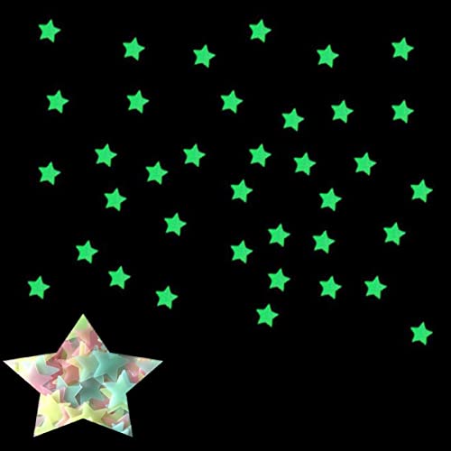 100 unids / bolsa 3 cm juguetes que brillan en la oscuridad pegatinas de estrellas luminosas sofá de dormitorio pintura fluorescente pegatinas de PVC de juguete para habitación de niños-negro, Polon