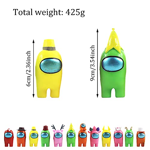 12PCS Between Us Merch Figurine, Mini Cute Figuras de Juego Juguetes creativos de plástico extraíbles Entre Nosotros Muñecas Adornos Cumpleaños para niños (12 Estilos)