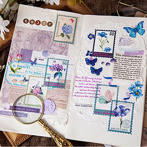 160 piezas PET transparentes sellos adhesivos decorativos flores scrapbooking Set 4 motivos florales plantas pegatinas para arte manualidades caracteres de lista, portátiles, scrapbook calendario