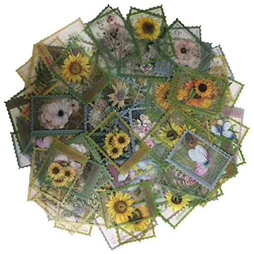 160 piezas PET transparentes sellos adhesivos decorativos flores scrapbooking Set 4 motivos florales plantas pegatinas para arte manualidades caracteres de lista, portátiles, scrapbook calendario