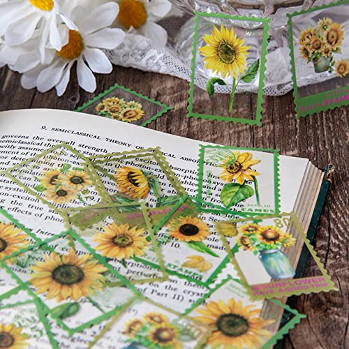 160 piezas PET transparentes sellos adhesivos decorativos flores scrapbooking Set 4 motivos florales plantas pegatinas para arte manualidades caracteres de lista, portátiles, scrapbook calendario