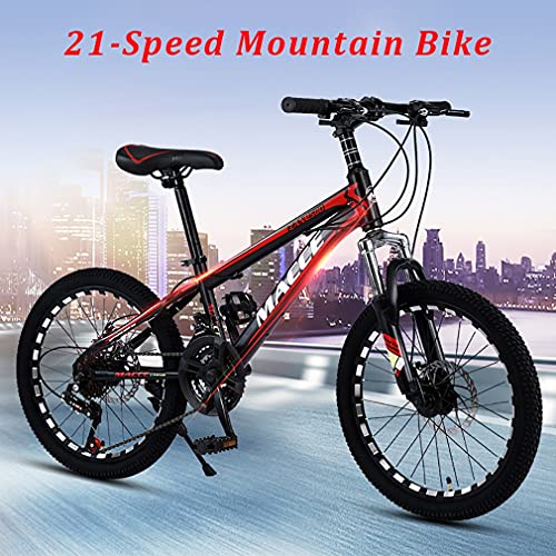 20 Pulgadas 21 Velocidades Bici Infantiles Bicicletas NiñOs,Bicicleta MontañA Todoterreno NiñOs/Frenos Doble Disco/Llanta Fresada/SillíN Elevable/Apto para NiñOs 120-145 Cm