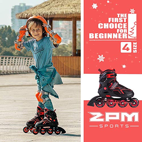 2pm Sports Torinx - Patines en línea ajustables, color verde y negro, unisex, para niños y adultos, rojo, Small - Little Kids(11-1UK)