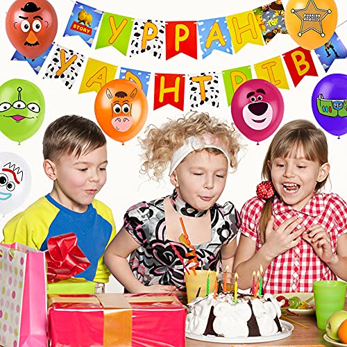 30PCS Birthday Party Foil Balloons,Globos de Papel de Toy Story Fiesta de cumpleaños Suministros Decoración (Multicolor)