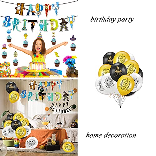 39 Piezas de Kit de Decoración de Fiesta de Cumpleaños de Harry Potter, Globos de Fiesta de Harry Potter, Pancartas de Fiesta de Harry Potter, Decoración de Globos con Temática de Harry Potter