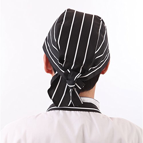 3pcs Casquillo Del Pañuelo Del Headwrap De Chef Suministro Unisex de Cocina, Accesoio de Uniforme de Cocinero Tied Caps - Multicolor, Único