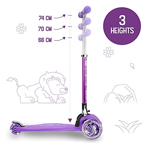 3StyleScooters® RGS-1 Patinete de Tres Ruedas para Niños Pequeños Niños de 3 Años o Más - con Luces LED en Las Ruedas - Diseño Plegable