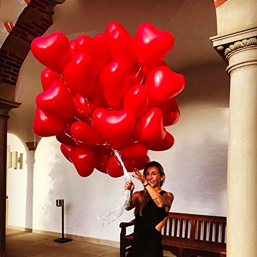 40 globos de látex, 30 cm, globos de fiesta en forma de corazón rojo para cumpleaños, boda, baby shower, decoraciones