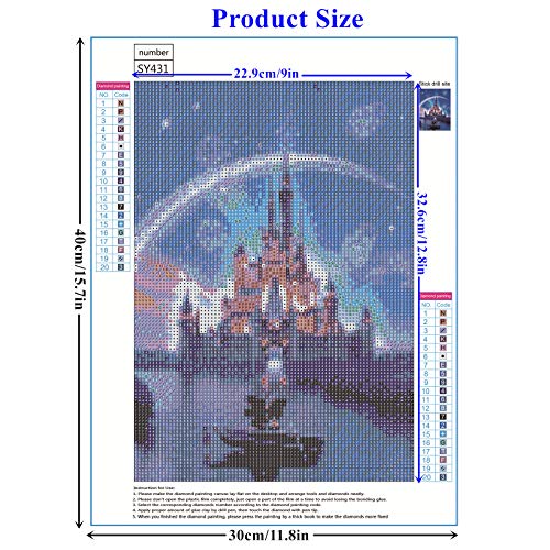 40 x 30cm Pintura de Diamante 5D, DIY Diamond Painting Kit Completo para Niños, Diamond Art Kits para Adultos, Cuadro de Diamantes Principiantes, Manualidades Recreativas, Regalo Exquisito.