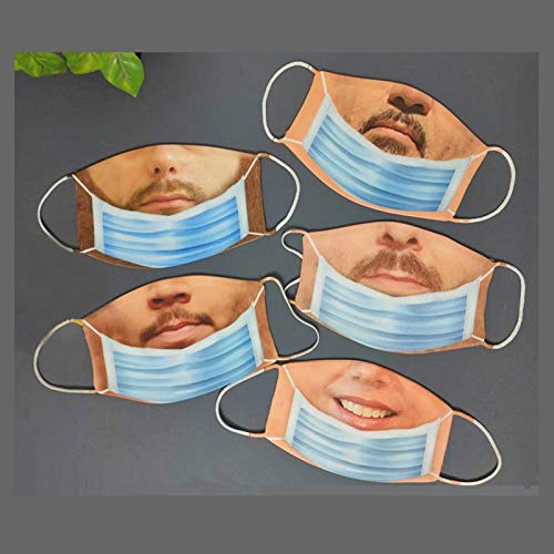 5 UnidadesLas_Mascarillas Adultos Divertidas mueca Risa Falsa Unisex sólido Respirable del Día los Inocentes Accesorios bromas Decoraciones Reutilizable l_avables